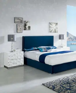 Luxusní a stylové postele Estila Elegantní postel CRISTINA se sametovým čalouněním a úložným prostorem 200cm