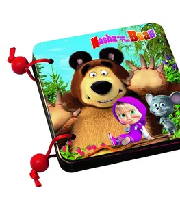 Dřevěné hračky Bino Dřevěná knížka Máša a medvěd barevná, 12,5 x 2 x 11 cm
