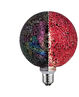 Stmívatelné LED žárovky Paulmann Paulmann E27 LED globe 5W Miracle Mosaic červená