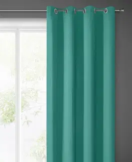 Zatemňovací závěsy Neprůhledné stínící závěsy na okno tyrkysové barvy 140x250 cm