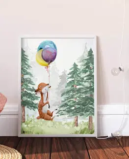 Obrazy do dětského pokoje Obrazy do dětského pokoje - Srnka s balony