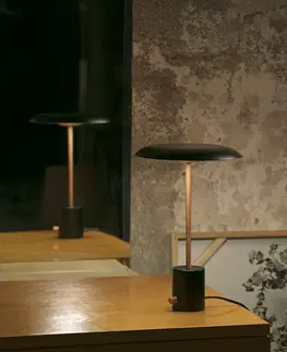 Designové stolní lampy FARO HOSHI černá a broušená měď stolní lampa
