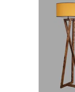 Svítidla Sofahouse 28668 Designová stojanová lampa Thea 166 cm hořčicová / hnědá