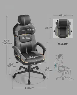 Kancelářské židle SONGMICS Herní židle Mehro černá