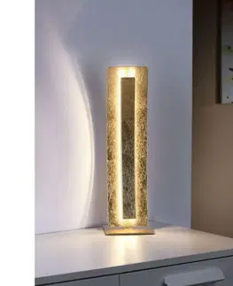 Designové stolní lampy PAUL NEUHAUS LED stolní lampa s imitací plátkového zlata s teple bílou barvou vč. šňůrového vypínače 3000K PN 4603-12