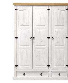 Šatní skříně Skříň 3 dveřová PIMBOW, bílý vosk