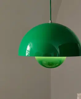 Závěsná světla &Tradition &Tradiční závěsné světlo Flowerpot VP7, Ø 37 cm, signální zelená