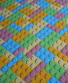 Koberce a koberečky Dywany Lusczow Dětský kusový koberec LEGO zelený, velikost 100x500