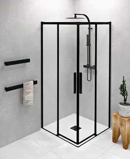 Sprchové kouty POLYSAN ALTIS BLACK čtvercový sprchový kout 800x800 rohový vstup, čiré sklo AL1582BAL1582B
