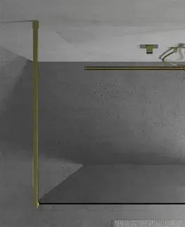 Sprchové zástěny MEXEN/S Kioto Sprchová zástěna WALK-IN volněstojící 140 x 200 cm, transparent 8 mm, zlatá 800-140-002-50-00