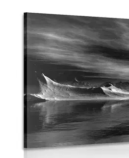 Černobílé obrazy Obraz  futuristická krajina v černobílém provedení