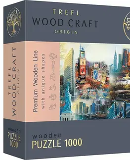 Hračky puzzle TREFL - Dřevěné puzzle 1000 - New York - koláž