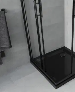Sifony k pračkám MEXEN/S Rio sprchový kout 80 x 80, transparent, černá + vanička včetně sifonu 860-080-080-70-00-4070B