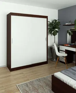Šatní skříně Ak furniture Šatní skříň Mono 150 cm venge/bílá