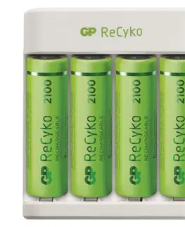 Inteligentní nabíječky EMOS Nabíječka baterií GP Eco E411 + 4× AA 2100 + 4× AAA 800 B51418