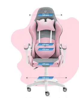 Herní křesla Dětská hrací židle Rainbow růžová - šedá