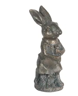 Velikonoční dekorace Metalická velikonoční dekorace králíka Métallique - 4*4*11 cm Clayre & Eef 6PR3090CH