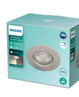 Bodovky do podhledu na 230V LED Zapuštěné bodové svítidlo Philips DIVE SL261 8718699755669 5W 350lm 2700K IP65 niklové stmívatelné