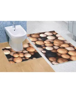 Koberce a koberečky Bellatex Koupelnová předložka Dřevěné koule 3D, 60 x 100 + 60 x 50 cm