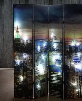 Paravány Designový LED paraván NEW YORK 160x180 cm (4-dílný)