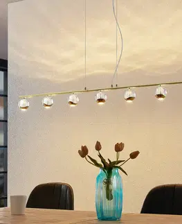 Závěsná světla Lucande Lucande Kilio LED závěsné světlo, 7 zdrojů, zlatá