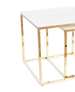Konferenční stolky Expedo Set konferenčních stolků KALIOPE, bílý mramor/zlatá