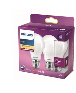 LED žárovky Philips Philips LED žárovka E27 4,5W 2 700K opál 2ks