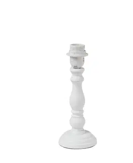 Lampy Bílá dřevěná noha k lampě s patinou - Ø 10*26 cm Clayre & Eef 6LMP478W