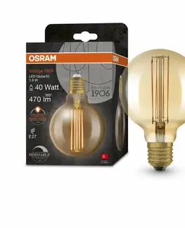 LED žárovky OSRAM LEDVANCE Vintage 1906 GLOBE 95 DIM 40 5.8W/2200K E27 4058075761759