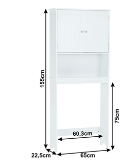 Koupelnový nábytek Skříňka nad WC/pračku NEATE, bílá
