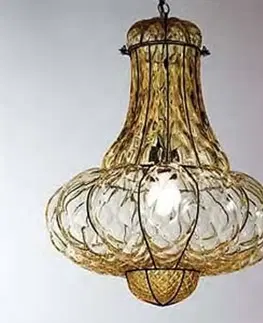 Závěsná světla Siru Ručně vyrobené závěsné světlo DOGE, jantar 53 cm