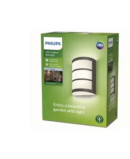 Venkovní nástěnná svítidla Philips Philips Python LED venkovní světlo antracit 4000K