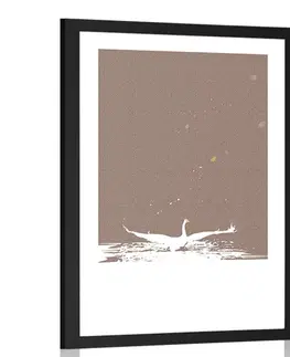 Motivy z naší dílny Plakát s paspartou labutí jezero