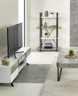 TV stolky Expedo TV stolek CATARINA, 180x47x42, bílá/beton