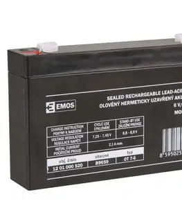Akumulátory EMOS Bezúdržbový olověný akumulátor 6V 7Ah 1201000520