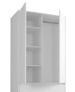 Nábytek Dětská šatní skříň v bílé barvě 180x55x90 cm