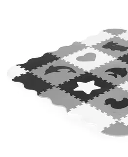 Pěnové puzzle na zem ECOTOYS Pěnové puzzle s 25 dílky ANIM černo-bílé