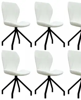 Židle Jídelní židle 6 ks umělá kůže Dekorhome Zelená