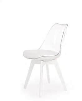 Židle HALMAR Jídelní židle Milla průhledná/bílá