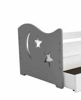 Postele Dětská postel ORTLER 80x160 typ 1, šedá čela + bílé boky