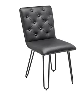 Židle do jídelny Židle Ivie - Černá Koženka