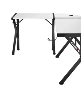 Stolky Prostorný rohový stůl HERO 6.3 v bílé barvě