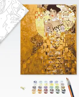 Reprodukce umělců Malování podle čísel inspirace G. Klimt - Zlatá Adele
