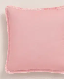 Dekorační povlaky na polštáře Pudrově růžový povlak na polštář BOCA CHICA se střapci 50 x 50 cm