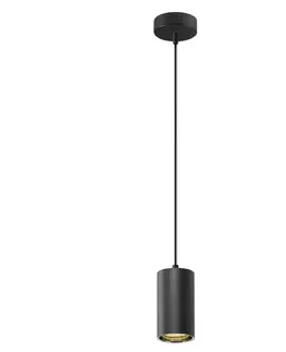 Moderní závěsná svítidla BIG WHITE (SLV) ASTO TUBE závěsné svítidlo, GU10, délka závěsu 250 cm, max. 10 W, černá 1006431