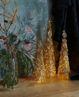 Vánoční vnitřní dekorace Sirius LED dekorativní stromek Kirstine, zlatý, výška 53,5 cm