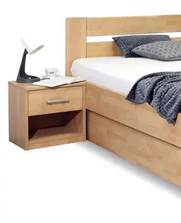 s úložným prostorem Zvýšená postel s úložným prostorem Trinity, masiv buk, 120x200
