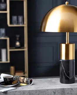Stolní lampy LuxD 25571 Designová stolní lampa Aamira 52 cm černo-zlatá