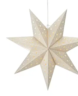 Vánoční světelná hvězda Markslöjd LED závěsná hvězda prázdná, na baterie, časovač Ø 45cm, zlatá barva