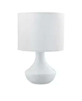 Lampy na noční stolek NOVA LUCE stolní lampa ROSIA matný bílý kov bílé stínidlo E14 1x5W 230V IP20 bez žárovky 7605163